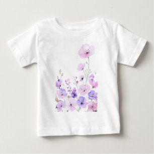 Camiseta De Bebé Jardín de flores silvestres suaves Pastel Floració