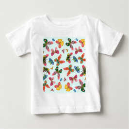 Camiseta De Bebé Jardín de Mariposas Coloridas Ropa de Bebé