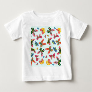 Camiseta De Bebé Jardín de Mariposas Coloridas Ropa de Bebé