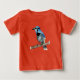 Camiseta De Bebé Jay azul en pintura de color de agua de rama (Anverso)
