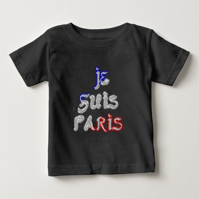 Camiseta De Bebé Je Suis Paris I Love Paris Texto Art Imprimir (Anverso)
