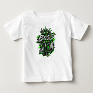 Camiseta De Bebé Jefe 10 – Gráfica de Streetwear Neon Verde