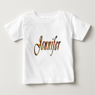 Camiseta De Bebé "Jennifer" Diseño de nombre floral Jennifer,