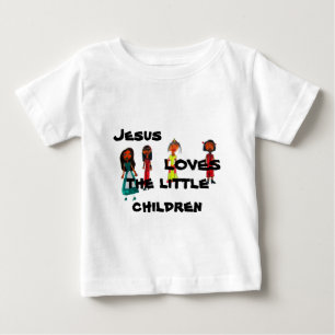 Camiseta De Bebé Jesús ama a los niños pequeños
