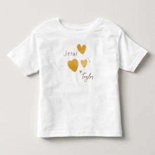 Camiseta De Bebé Jesús ama el nombre personalizado Toddler T-Shirt