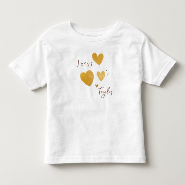 Camiseta De Bebé Jesús ama el nombre personalizado Toddler T-Shirt  (Anverso)