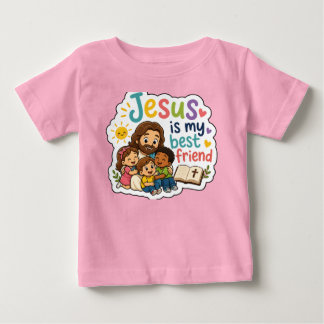 Camiseta De Bebé Jesús es mi mejor amigo Niños adorables Cristianos