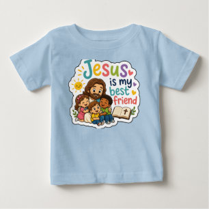 Camiseta De Bebé Jesús es mi mejor amigo Niños adorables Cristianos