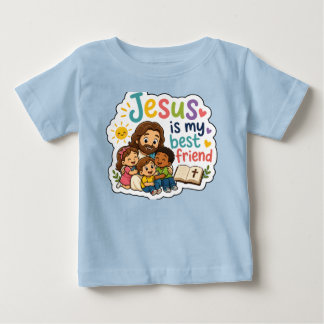 Camiseta De Bebé Jesús es mi mejor amigo Niños adorables Cristianos