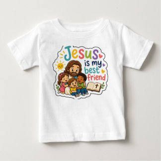 Camiseta De Bebé Jesús es mi mejor amigo niños lindos cristianos