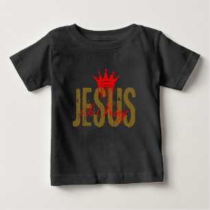 Camiseta De Bebé Jesús es Rey Cristiano Biblia Espiritual Para