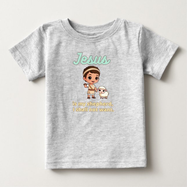 Camiseta De Bebé Jesus is my shepherd  (Anverso)