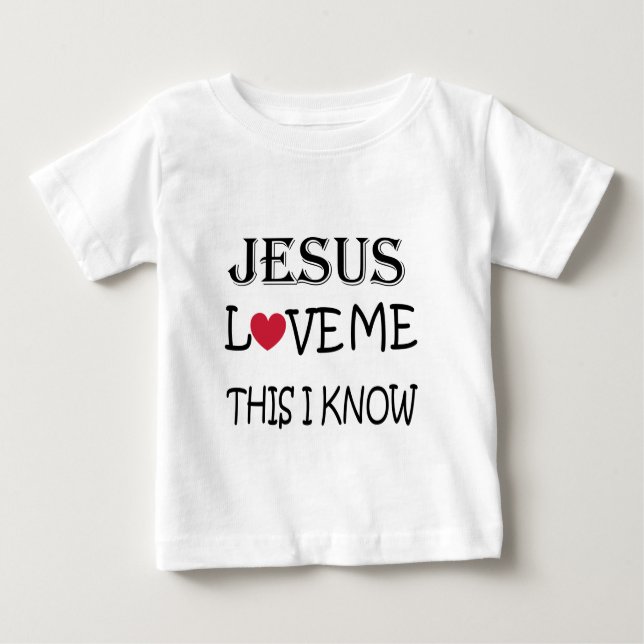 Camiseta De Bebé Jesús me ama esto que sé (Anverso)