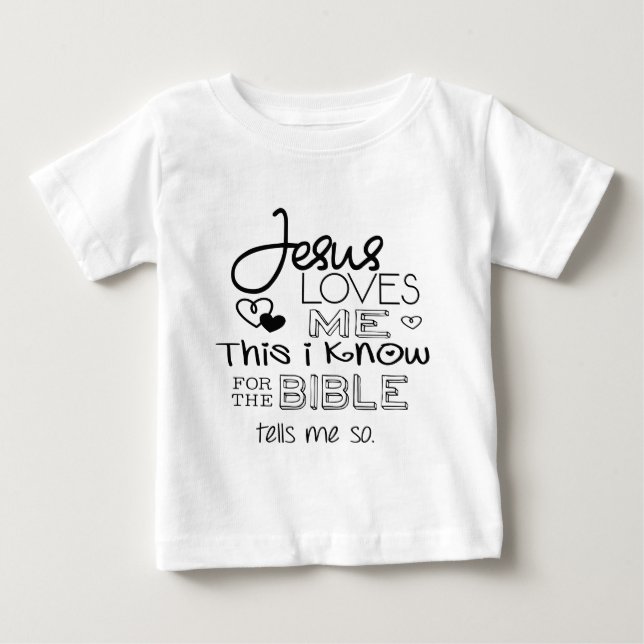 Camiseta De Bebé Jesús me ama esto que sé (Anverso)