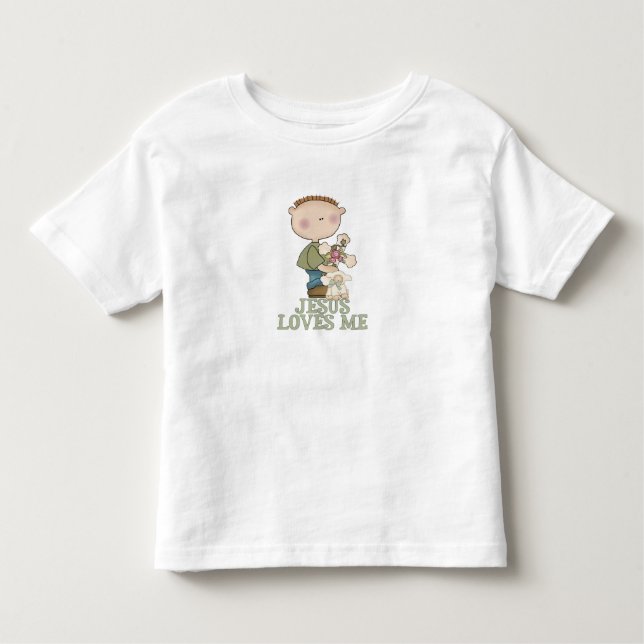 Camiseta De Bebé Jesús Me Ama Niño (Anverso)