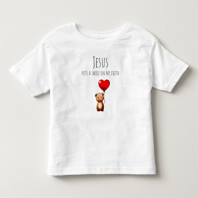 Camiseta De Bebé Jesús Pone Una Sonrisa En Mi Fe Toddler Tee (Anverso)