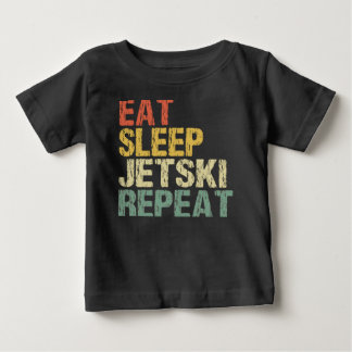 Camiseta De Bebé Jetski Eat Sleep Repeat Retro Style Funny