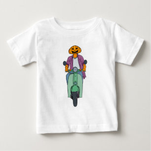 Camiseta De Bebé Jinete de calabaza en scooter menta