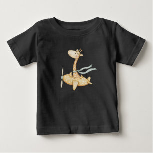 Camiseta De Bebé Jirafa acuarela piloto