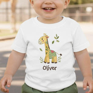 Camiseta De Bebé Jirafa Adorable de Parche