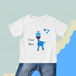 Camiseta De Bebé Jirafa azul