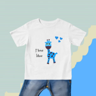 Camiseta De Bebé Jirafa azul