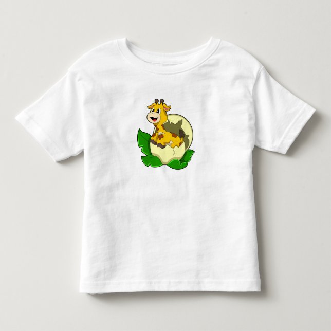 Camiseta De Bebé Jirafa con Hoja y Huevo (Anverso)