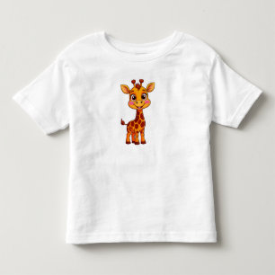 Camiseta De Bebé Jirafa de dibujos animados linda parada alegrement