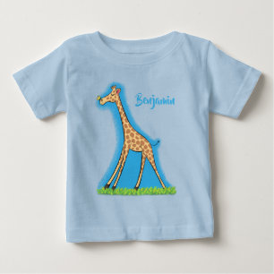 Camiseta De Bebé Jirafa de dibujos animados linda y feliz con marip