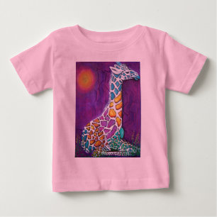 Camiseta De Bebé Jirafa del arco iris