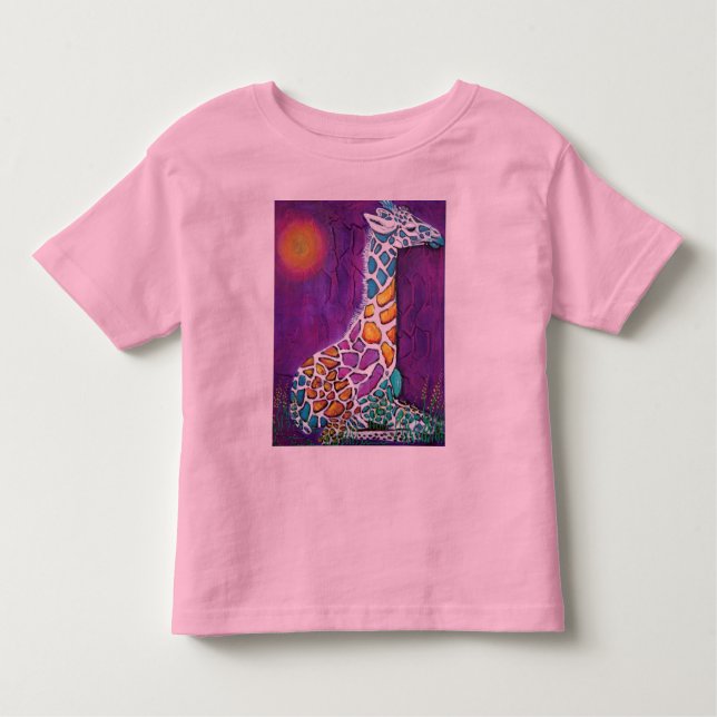 Camiseta De Bebé Jirafa del arco iris (Anverso)