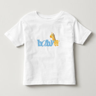 Camiseta De Bebé Jirafa del bebé (azul)