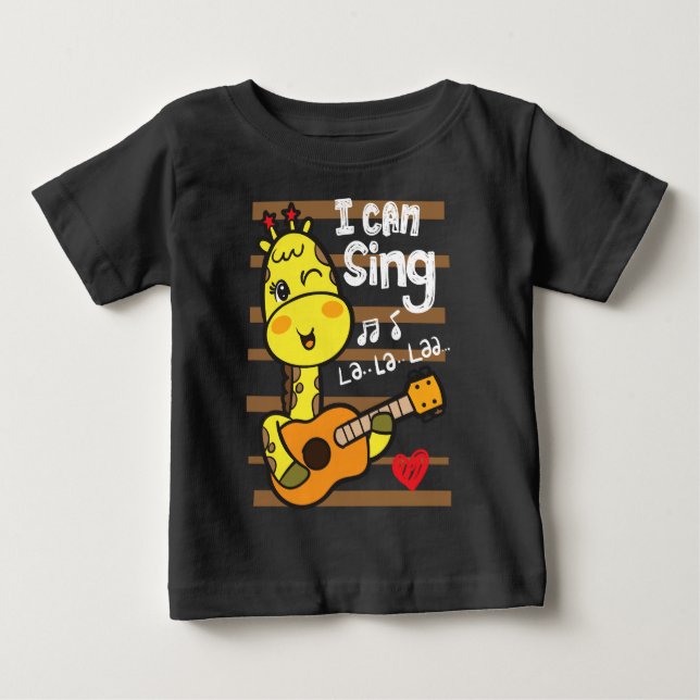 Camiseta De Bebé Jirafa jugando  (Anverso)