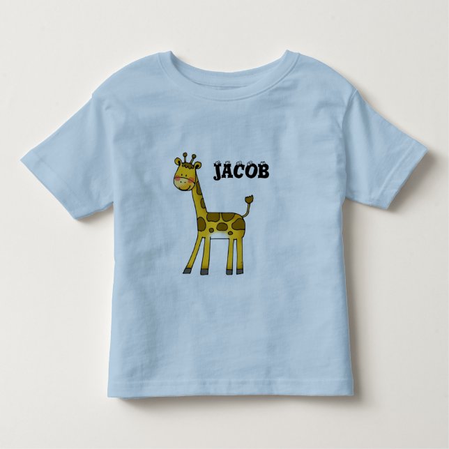 Camiseta De Bebé jirafa linda - añada el nombre de su hijo (Anverso)