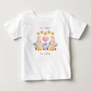 Camiseta de bebé jirafa linda   Soy valiente - Soy