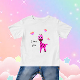 Camiseta De Bebé Jirafa rosa