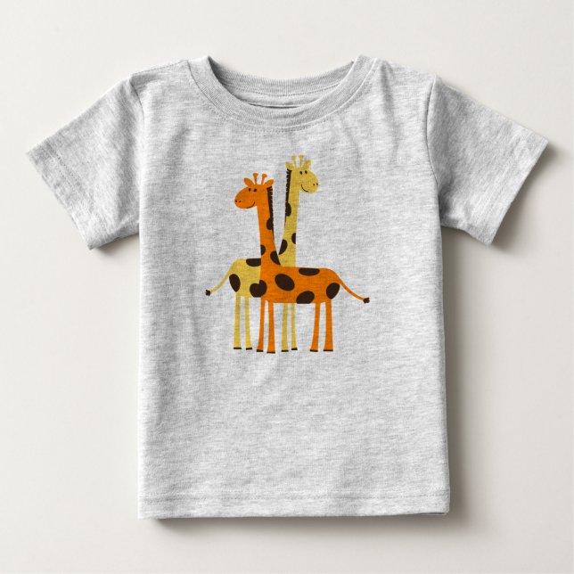 Camiseta De Bebé Jirafas animadas lindas (Anverso)