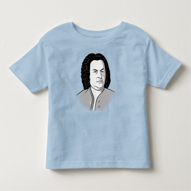 Camiseta De Bebé Johann Sebastian Bach Personalizado en schwarz wei (Anverso)