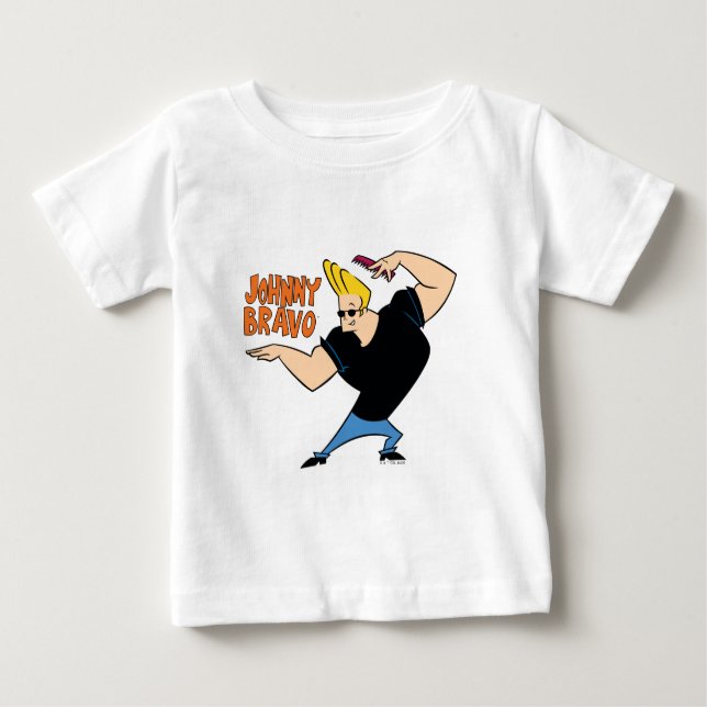 Camiseta De Bebé Johnny Bravo Combing Hair (Anverso)