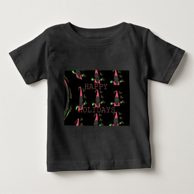 Camiseta De Bebé Jolly Mouse Santa: Un Ilustracion divertido de vac (Anverso)