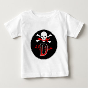 Camiseta De Bebé Jolly Roger D Monograma Inicial