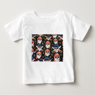 Camiseta De Bebé Jolly Roger Pirate Skulls