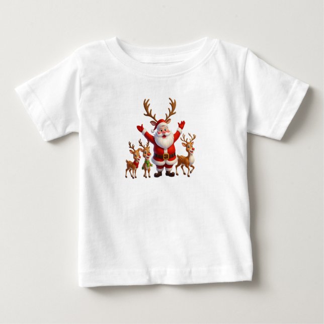 Camiseta De Bebé Jolly Santa and Friends (Anverso)