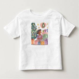 Camiseta De Bebé Joven afroamericana en navidad