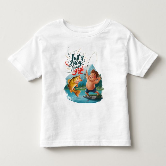 Camiseta De Bebé Joven arrastrándose en una gran captura en un lago (Anverso)