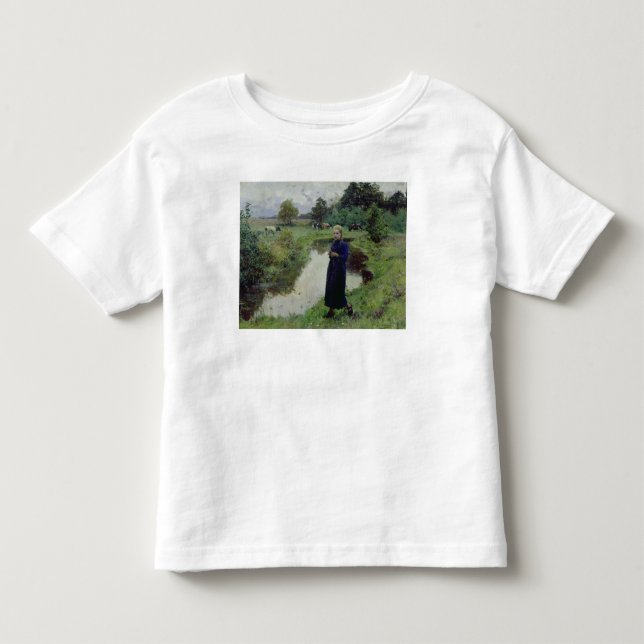Camiseta De Bebé Joven Chica en los campos, (Anverso)