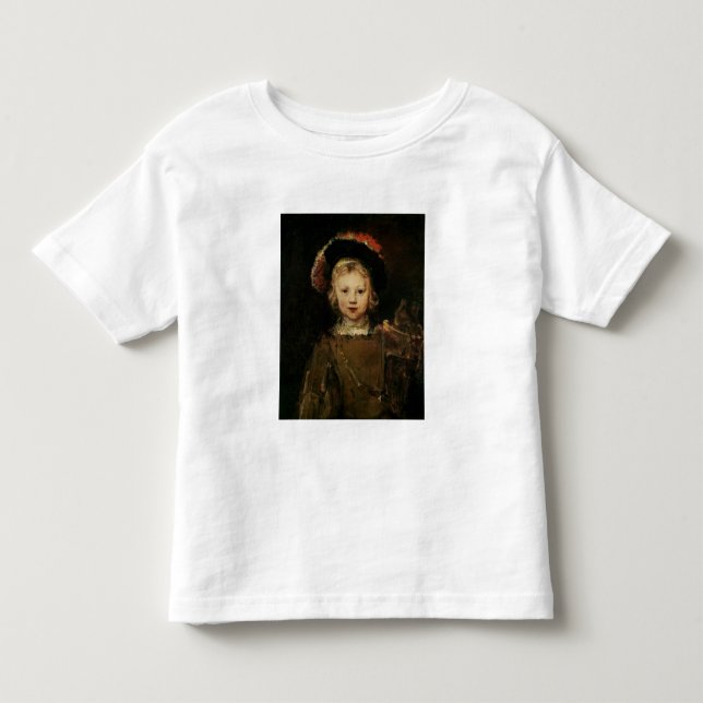 Camiseta De Bebé Joven con traje Fancy, c.1660 (aceite sobre lienzo (Anverso)