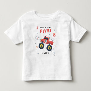 Camiseta De Bebé Joven Salvaje Y Cinco Cumpleaños 5 Años Niños Coch