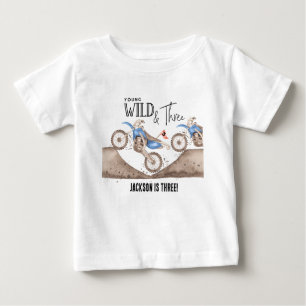 Camiseta De Bebé Joven Salvaje Y tres Bicicleta de Tierra Azul cump