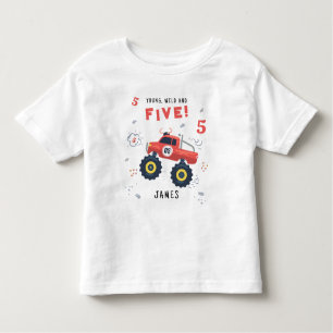 Camiseta De Bebé Joven Wild Y Monstruo De Cinco Años Para Niños